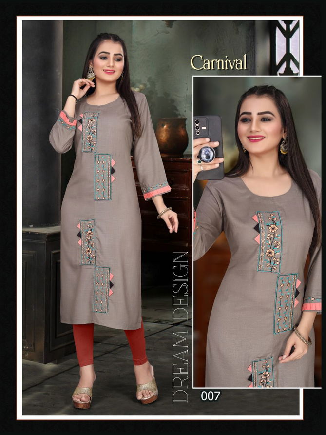 Aagya Carnival Rayon Designer Fancy Wear Printed Kurti Collection